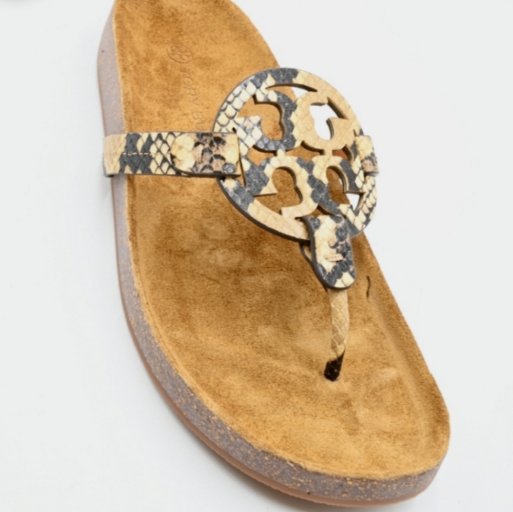 Tory Burch Cloud Snakeskin Sandals